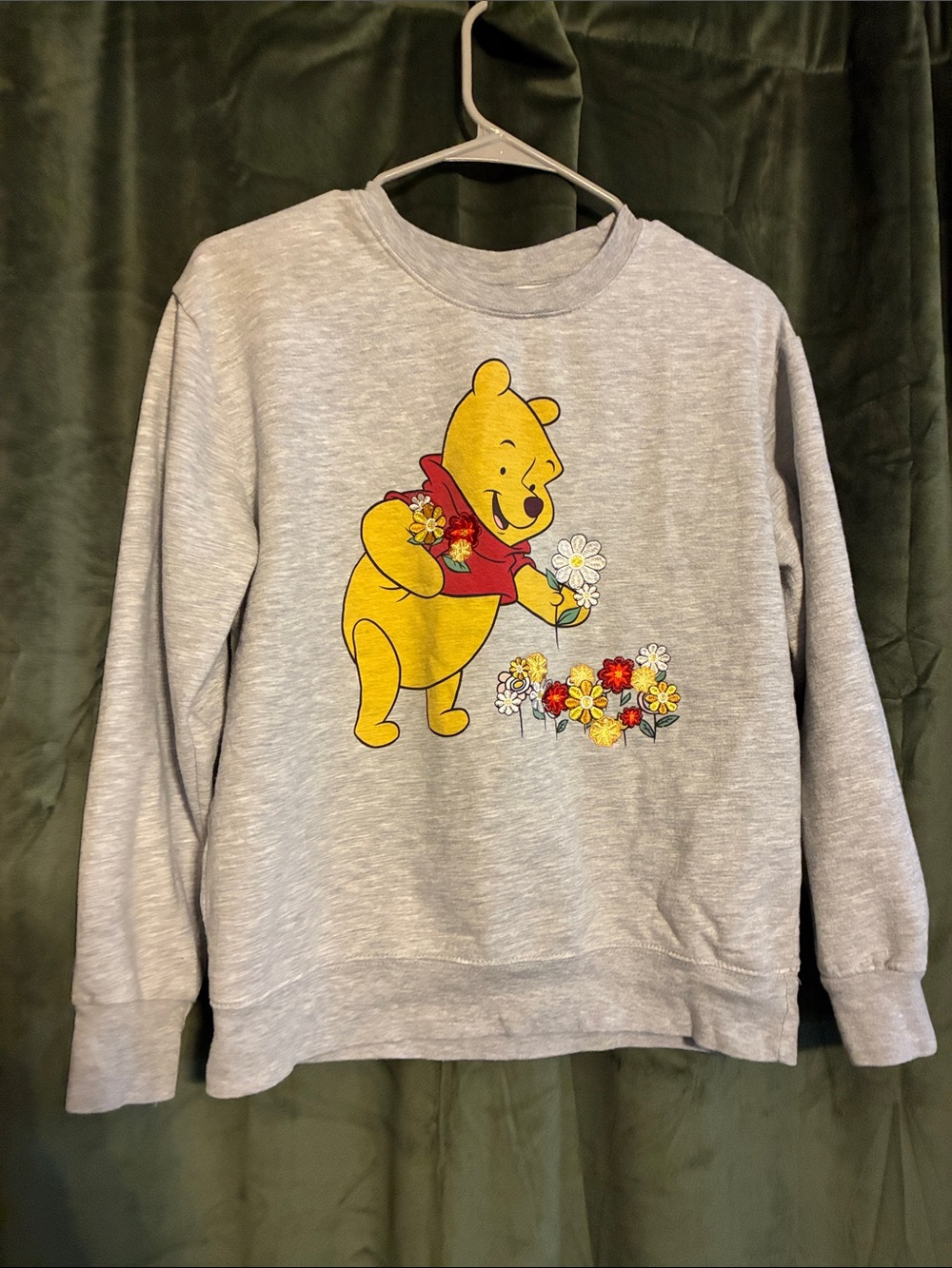 Champion Light Gray Crewneck Sweatshirt with Faded Logo